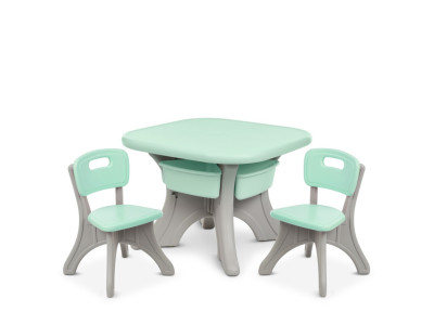 Дитячий столик з двома стільцями NEW TABLE-5 бежево-мятний