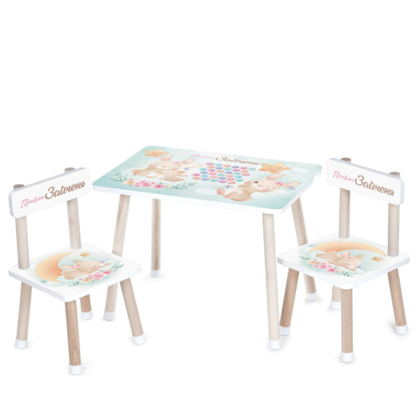 Дитячий Столик M 501-12 стільниця 60 х 40 см, 2 стільчики