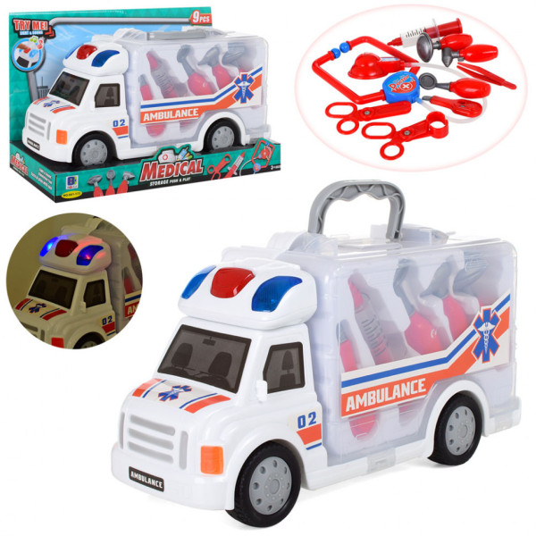 Ігровий набір лікаря з машинкою 661-172 зі звуком і світлом Ігровий набір лікаря з машинкою 661-172 зі звуком і світлом