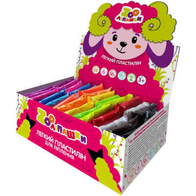 Пластилін легкий ZOOлипашки шоу-бокс "Баранчик" ZIRKA 140213 (шоу-бокс 14 кольорів 56 стиків по 6 г)