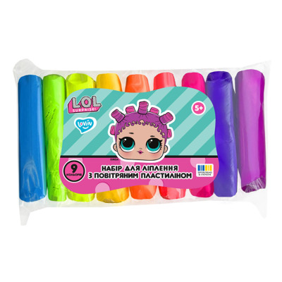 Набір для ліплення з повітряним пластиліном L.O.L. Surprise! LOL70193 9 кольорів неон