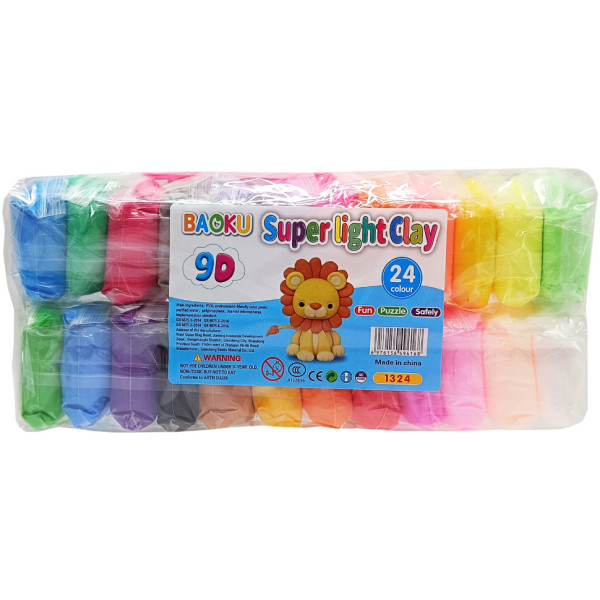 Набір для ліплення з повітряним пластиліном BK-1324 24 кольори