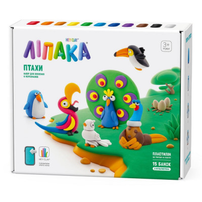 Меганабір пластиліну "Птахи" ЛІПАКА 15013-UA01 самостійно твердне