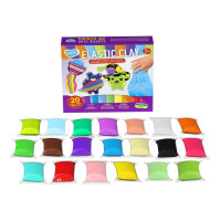 Набір для ліплення з повітряним пластиліном Elastic Clay 70140 20 стиків Набір для ліплення з повітряним пластиліном Elastic Clay 70140 20 стиків