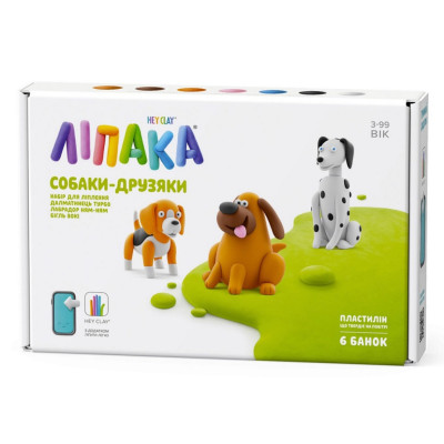 Набір пластиліну "Собаки-Друзі Далматинець Турбо Лабрадор Ням-Ням Бігль Вокі" ЛІПАКА 60058-UA01 самостійно твердіє