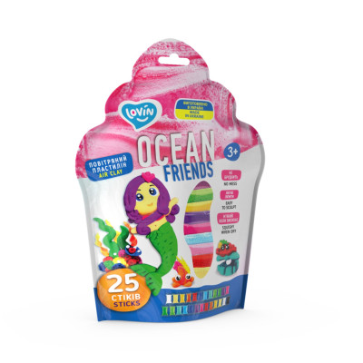 Набір для ліплення з повітряним пластиліном Air Clay 70159 25 стиків Русалонька