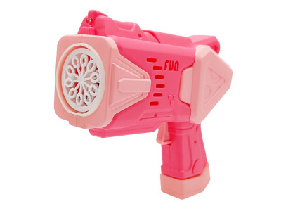 Дитячий генератор мильних бульбашок Пістолет 2238 (Pink) зі світлом
