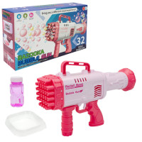 Генератор мильних бульбашок Бластер 009(Pink) 1 ємність з мильною рідиною та тарілочка