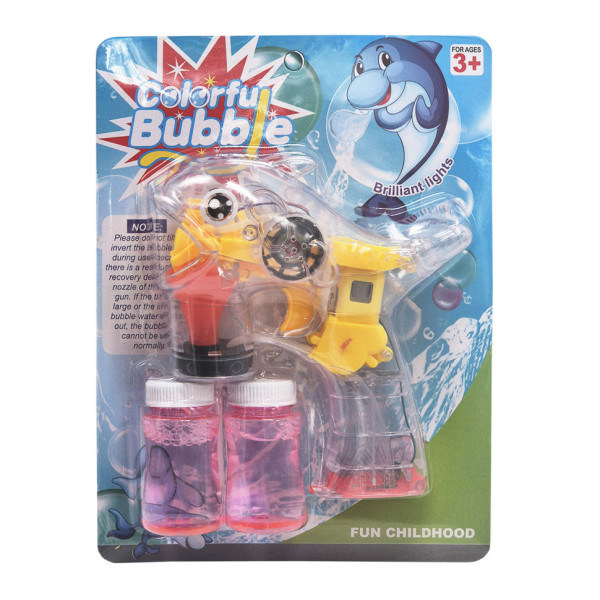 Пістолет з мильними бульбашками Дельфінчик 9618-14 зі світлом та звуком