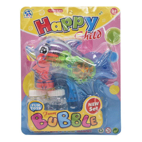 Пістолет з мильними бульбашками Дельфінчик 3333B(Blue) механічний 2 запаски