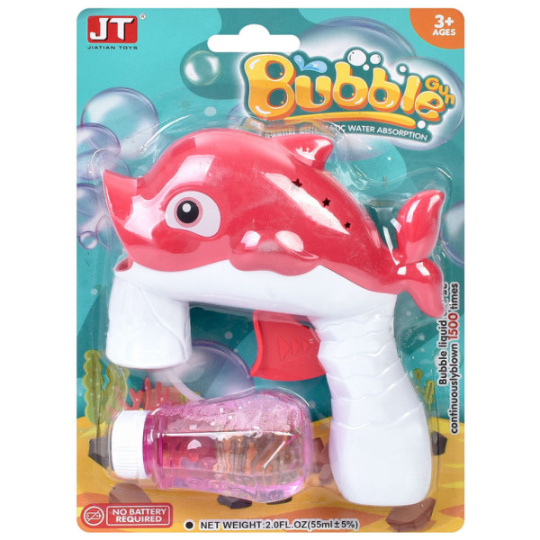 Мильні бульбашки Пістолет-дельфін JT6903(Red) 13 см механічний запаска 75 см