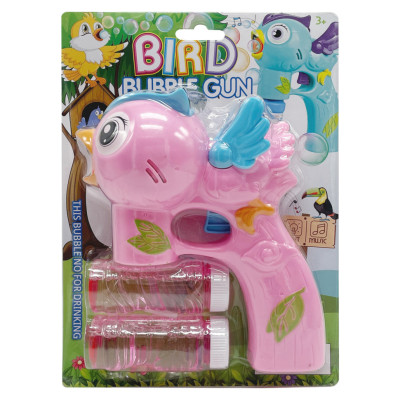 Дитячий генератор мильних бульбашок "Пташка" 669B(Pink) зі світлом та музикою