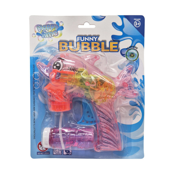 Пістолет з мильними бульбашками Дельфінчик 2568(Pink) механічний на блістері