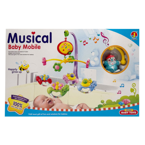 Дитячий мобіль на ліжечко "Клоуни" 6518D музика