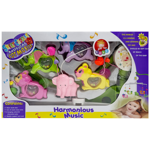 Музичний мобіль на ліжечко "Harmonious music" M 1245-30B U/R з заводним механізмом