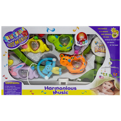 Музичний мобіль на ліжечко "Harmonious music" M 1245-31B U/R з заводним механізмом