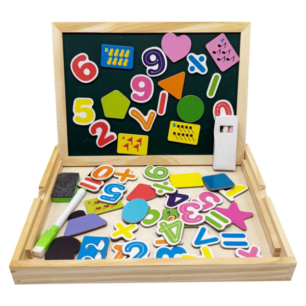 Дерев'яна іграшка "Магнітна дощечка 2 в 1" MD 0815A, двостороння, пенал, крейда Дерев'яна іграшка "Магнітна дощечка 2 в 1" MD 0815A, двостороння, пенал, крейда