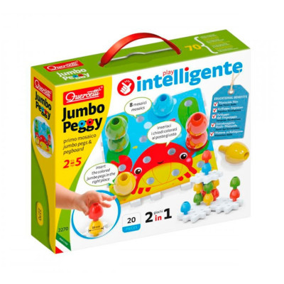 Розвиваючий набір мозаїки 2 в 1 Quercetti 2270-Q 16 фішок 4 картки 4 основи