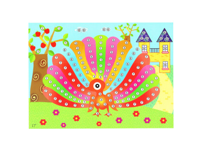 Дитяча мозаїка за номерами "Павич" 13-126-10 різнокольорові камінчики Дитяча мозаїка за номерами "Павич" 13-126-10 різнокольорові камінчики