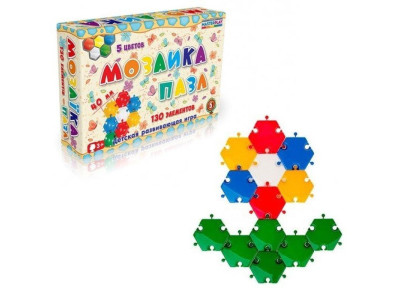 Дитяча мозаїка-пазл №5 1-146 130 деталей Ø40мм