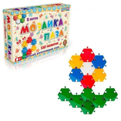 Дитяча мозаїка-пазл №5 1-146 130 деталей Ø40мм