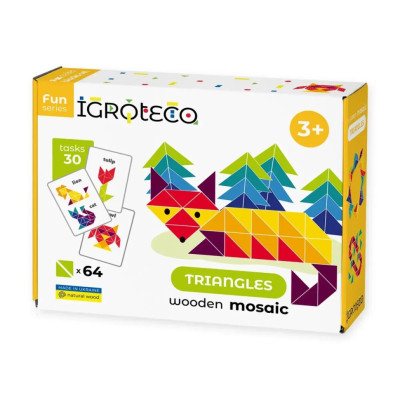 Деревяна гра "Трикутна мозаїка" Igroteco 900194 64 деталі