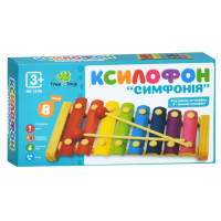 Деревяна іграшка "Ксилофон" MD 1378 2 палички 8 відтінків