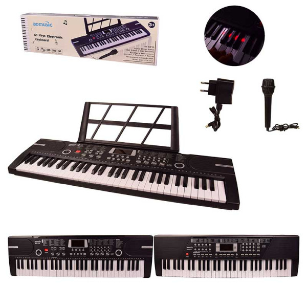 Піанінобатар 61 клавіша з мікрофоном USB-кабель BD-611D/612D