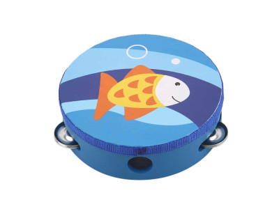 Дерев’яна іграшка Бубен MD 0367-1 діаметр 15 см Рибка