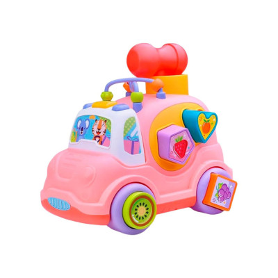 Дитяча розвиваюча іграшка "Машинка-сортер" HE0548 музика світло 24 см
