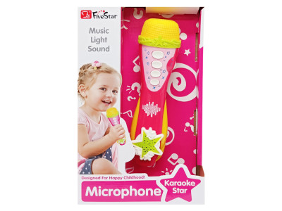 Дитячий іграшковий мікрофон 34564AB(Pink) звук музика регулятор гучності