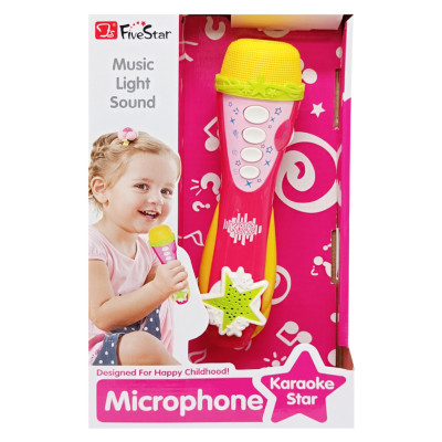 Дитячий іграшковий мікрофон 34564AB(Pink) звук музика регулятор гучності Дитячий іграшковий мікрофон 34564AB(Pink) звук музика регулятор гучності