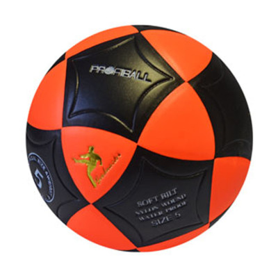 Мяч футбольний MS 1771(Orange-Black) розмір 5 ПВХ ламінований 390-410 г