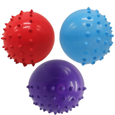 М'яч гумовий із шипами "Звірятко" RB20309-2, 10 см, 25 грам, 3 штуки
