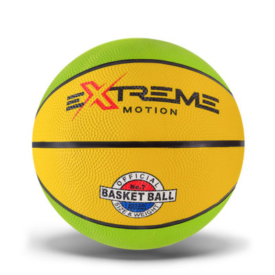 Мяч баскетбольний Extreme Motion BB1485 № 7 520 грам Зелено-жовтий
