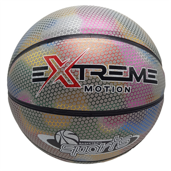 Мяч баскетбольний Extreme Motion BB2208(White) № 7 світловідбиваючий