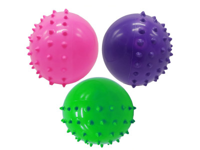 М'яч гумовий із шипами "Звірятко" RB20309-4, 10 см, 25 грам, 3 штуки