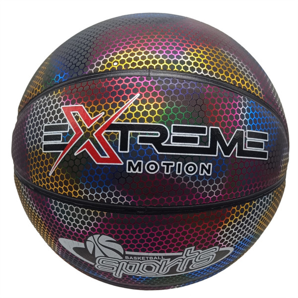 Мяч баскетбольний Extreme Motion BB2208(Black) № 7 світловідбиваючий Мяч баскетбольний Extreme Motion BB2208(Black) № 7 світловідбиваючий