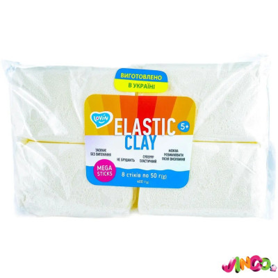 Набір для ліплення з повітряним пластиліном Elastic Clay white 70165 400 гр