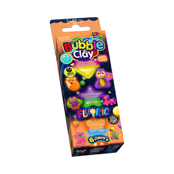 Набір для творчості "BUBBLE CLAY "FLUORIC" BBC-FL-6-01U Укр BBC-FL-6-02U