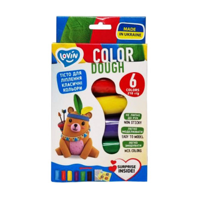 Набір тіста для ліплення "Color" ТМ Lovin 41175, 6 кольорів по 35 г
