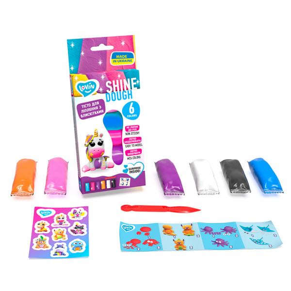 Набір тіста для ліплення "Shine Assorted" TM Lovin 41198 6 кольорів