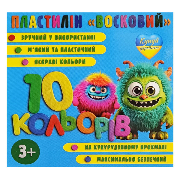 Набір пластиліну мякий "Восковий" KT 230605 10 кольорів