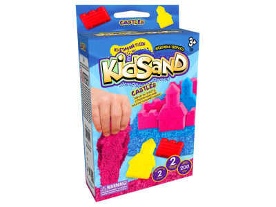 Кінетичний пісок KidSand KS-05-01U 200 г в наборі Сині замки