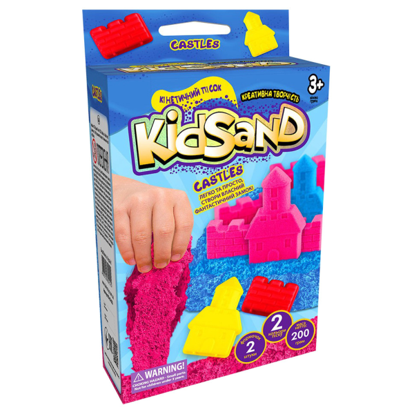 Кінетичний пісок KidSand KS-05-01U 200 г в наборі Сині замки