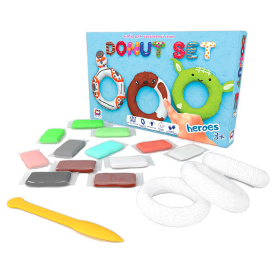 Набір для креативного ліплення TM Moon Light Clay Donut Set HEROES легкий стрибаючий пластилін - РУС 70089