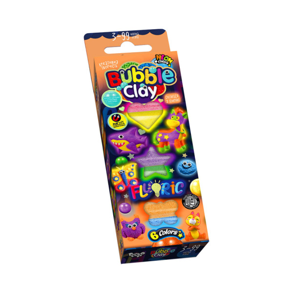 Набір для творчості "BUBBLE CLAY "FLUORIC" BBC-FL-6-01U Укр BBC-FL-6-01U
