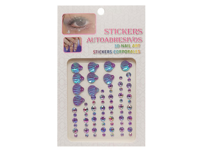 Наклейки декоративні "Стрази та перли" XY-019/021-2 на планшеті 75 шт