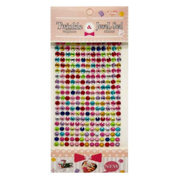 Наклейки декоративні "Стрази" F39 на планшеті 260 шт