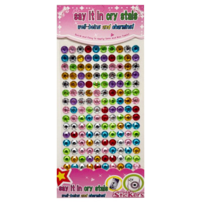 Наклейки декоративні "Стрази" F66 на планшеті 130 шт